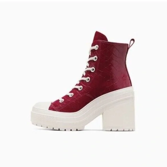 NEW Converse Chuck 70 De Luxe Leather Platform Heel Embossed Crocodile Hightop’s - Picture 6 of 7